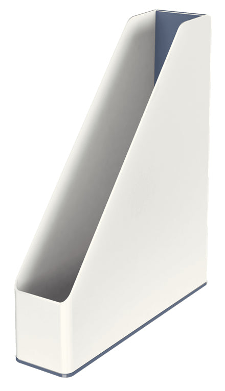 Leitz WOW Stehsammler – für A4, weiss/blau, Polystyrol (PS), B 73 × H 318 × T 272 mm