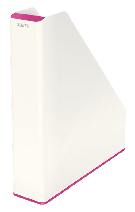 Leitz WOW Stehsammler – A4 – Polystyrol – Weiss/Pink – 73 × 272 × 318 mm