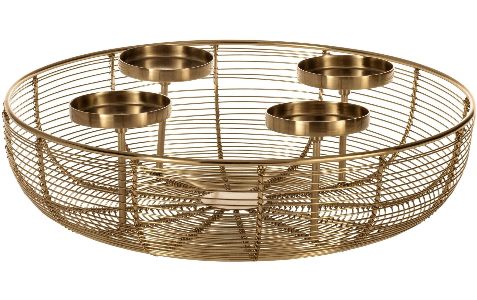 EGLO Hagony Adventskerzenhalter – Metall, Gold – Ø 36 × 10 cm – für 4 Kerzen