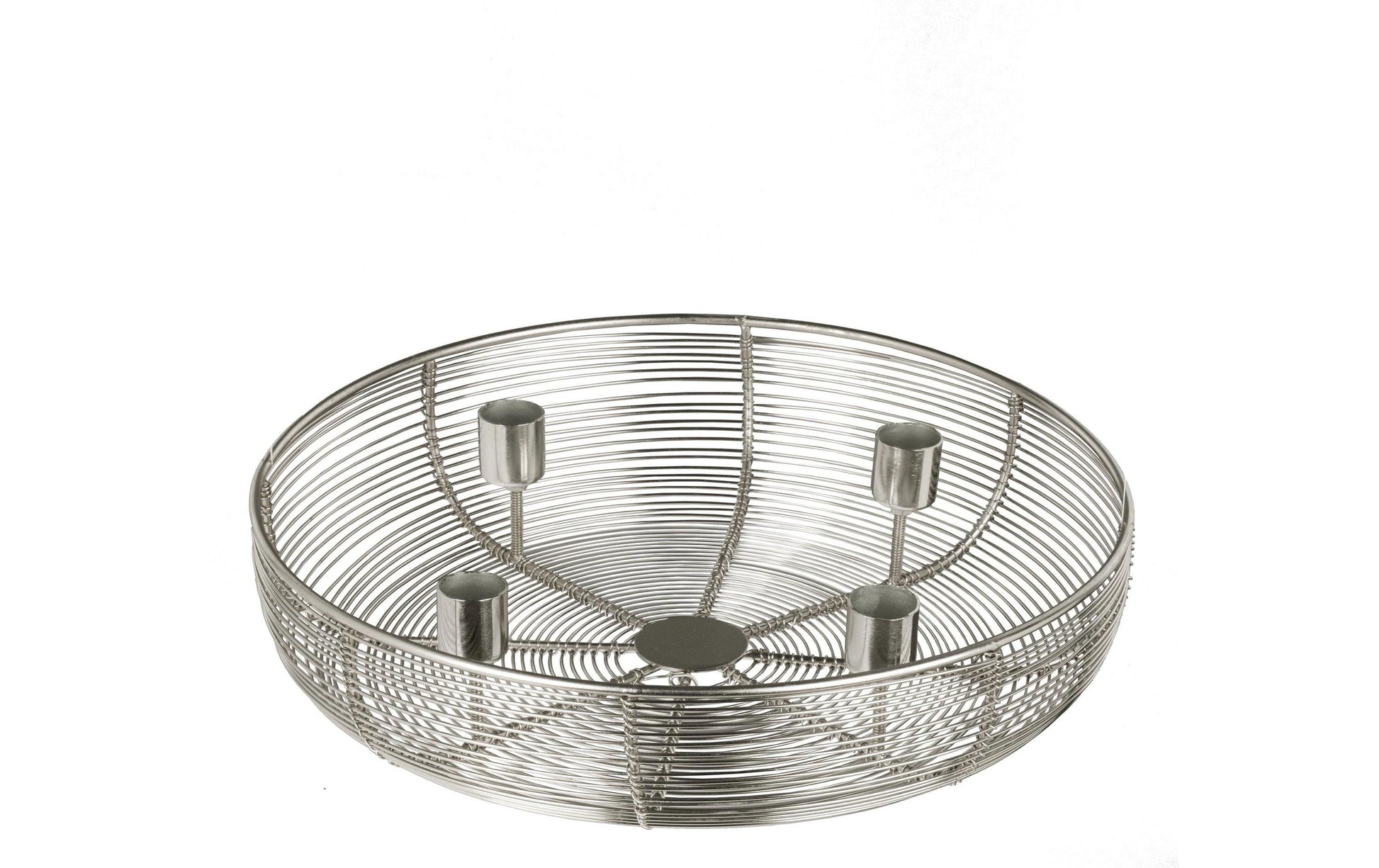 EGLO Hagony Adventskerzenhalter – Metall, Silber – Ø 30,5 × 7 cm – für 4 Kerzen