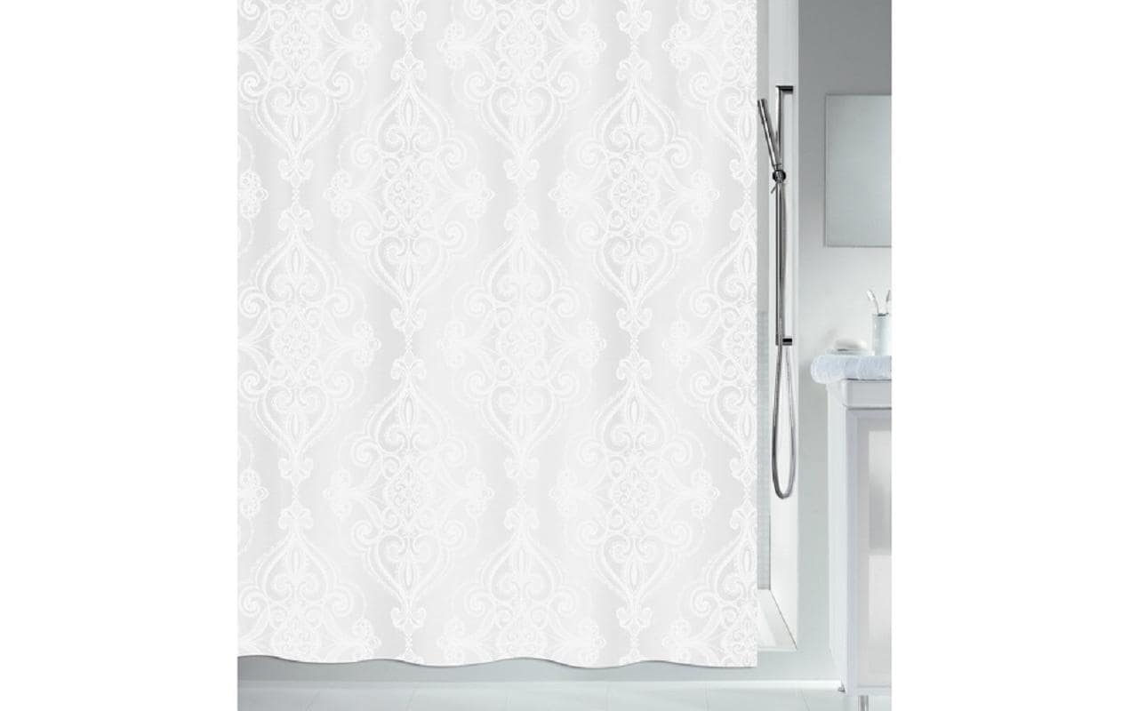 Spirella Duschvorhang Rivoli – 180×180 cm, Polyester, Ringbefestigung, Weiss