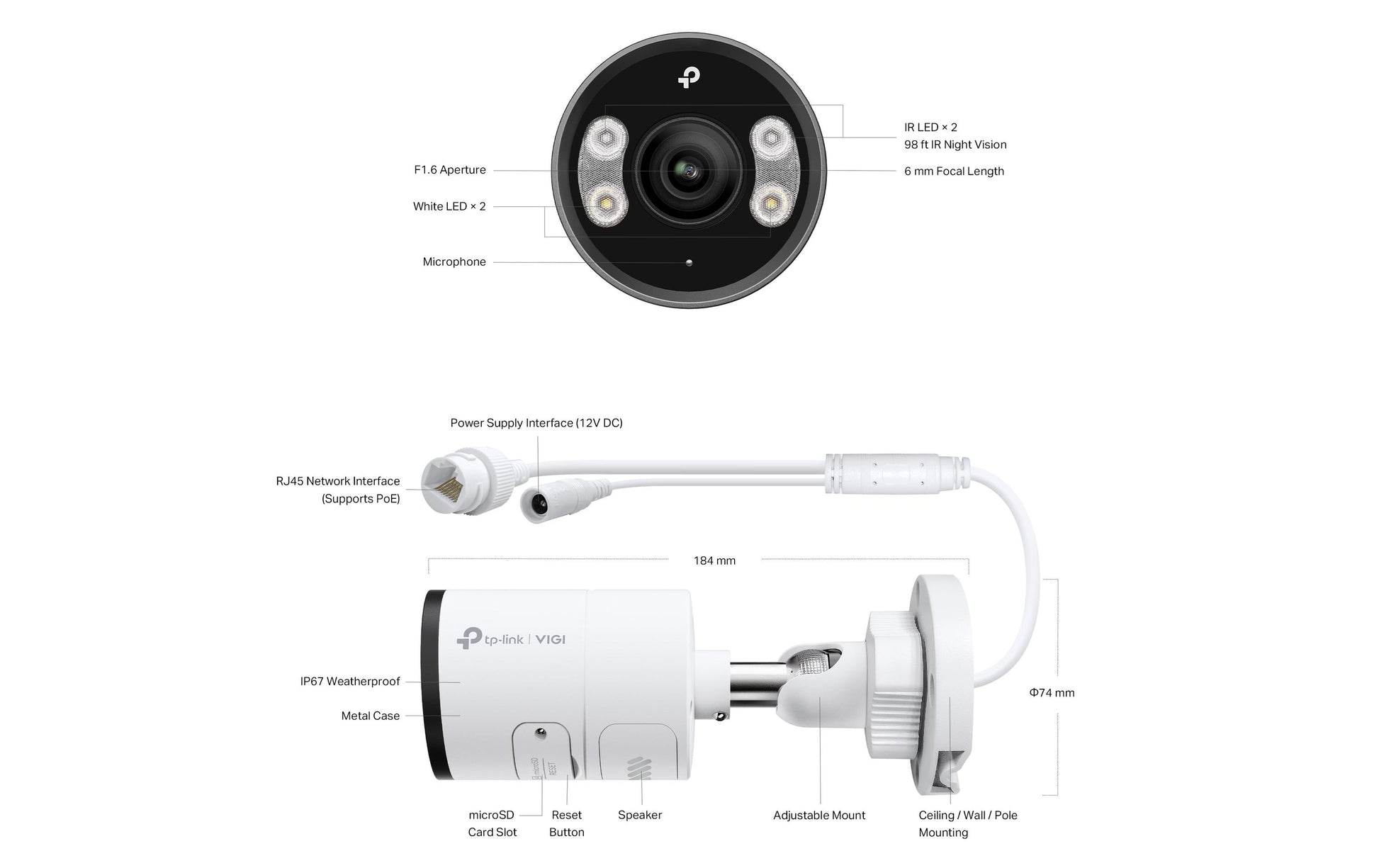 TP-Link Bullet-Netzwerkkamera – 5 MP, Netzwerk
