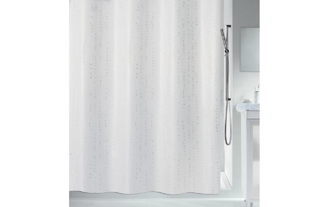 Spirella Duschvorhang WET – 180×180 cm, Polyester, Ringbefestigung, Weiss