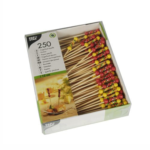 Papstar Party-Piekser – mehrfarbig – 12 cm – Bambus – 250 Stk