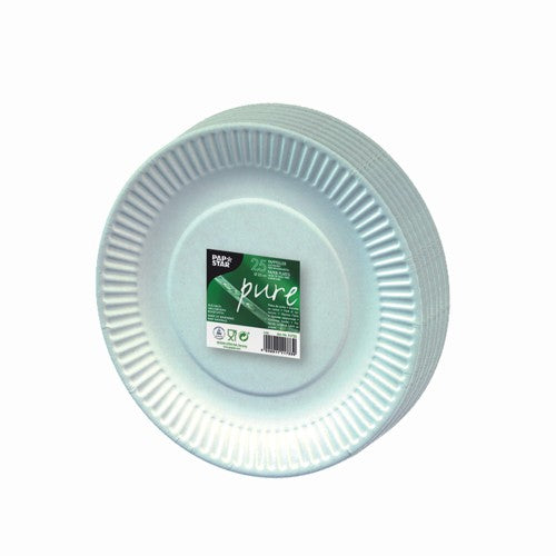 Papstar Teller, Papier/Karton – Ø 19 cm, weiss – 25 Stk.