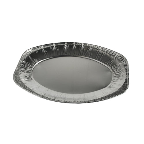 Papstar Servierplatte, Aluminium, oval – 35 × 24,5 cm – 3 Stk.