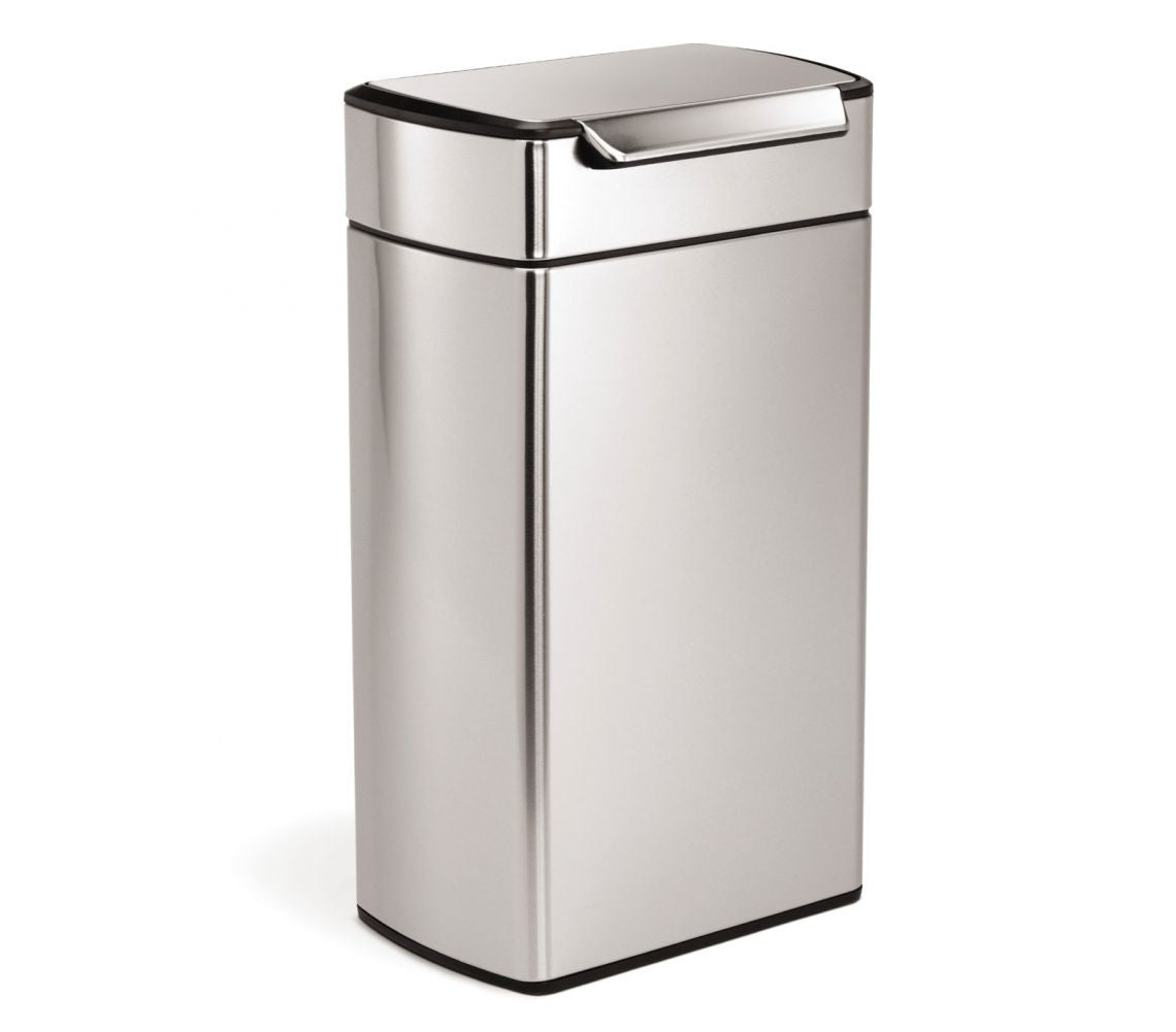 simplehuman Abfallcontainer – 40 l – Edelstahl – B × H × T 399 × 710 × 290 mm