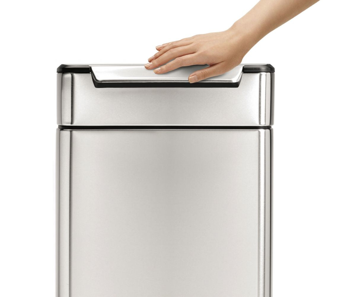 simplehuman Abfallcontainer – 40 l – Edelstahl – B × H × T 399 × 710 × 290 mm