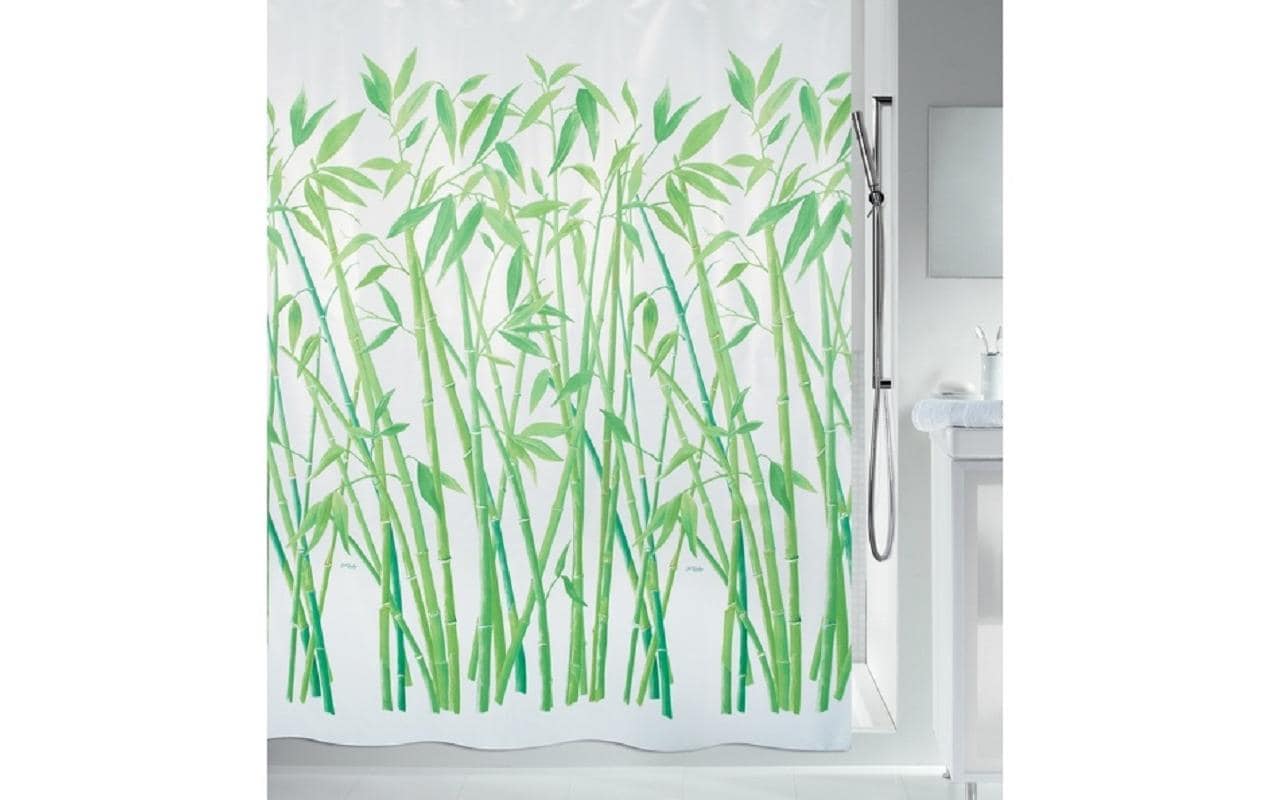 Spirella Duschvorhang – 180×180 cm, Polyester, Befestigung: Ringe, Grün