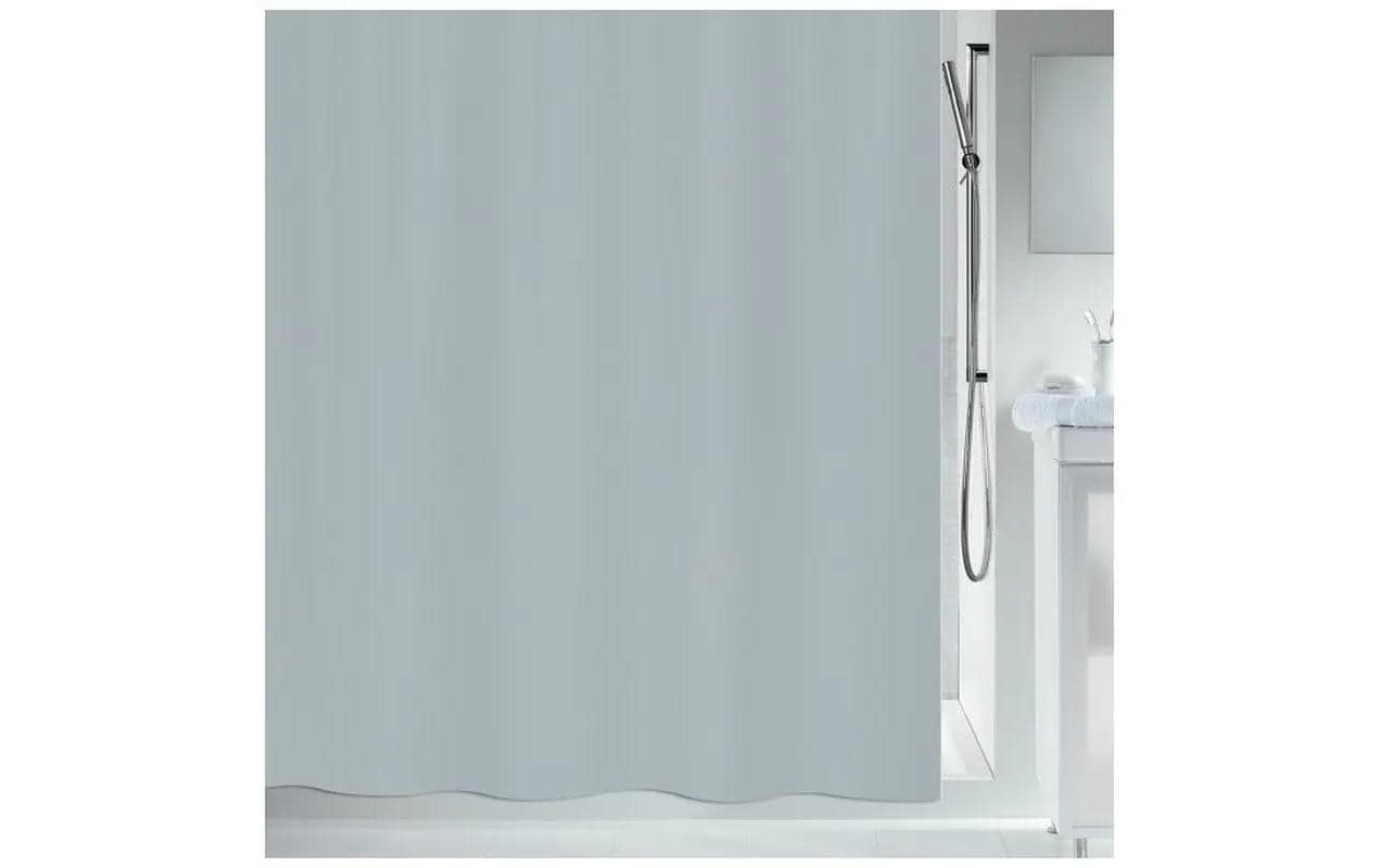 Spirella Duschvorhang Primo – 180×180 cm, Polyester, Ringbefestigung, Grau