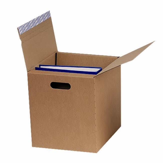 Brieger Versandbox, braun, mit Grifföffnungen – für 4–6 Ordner