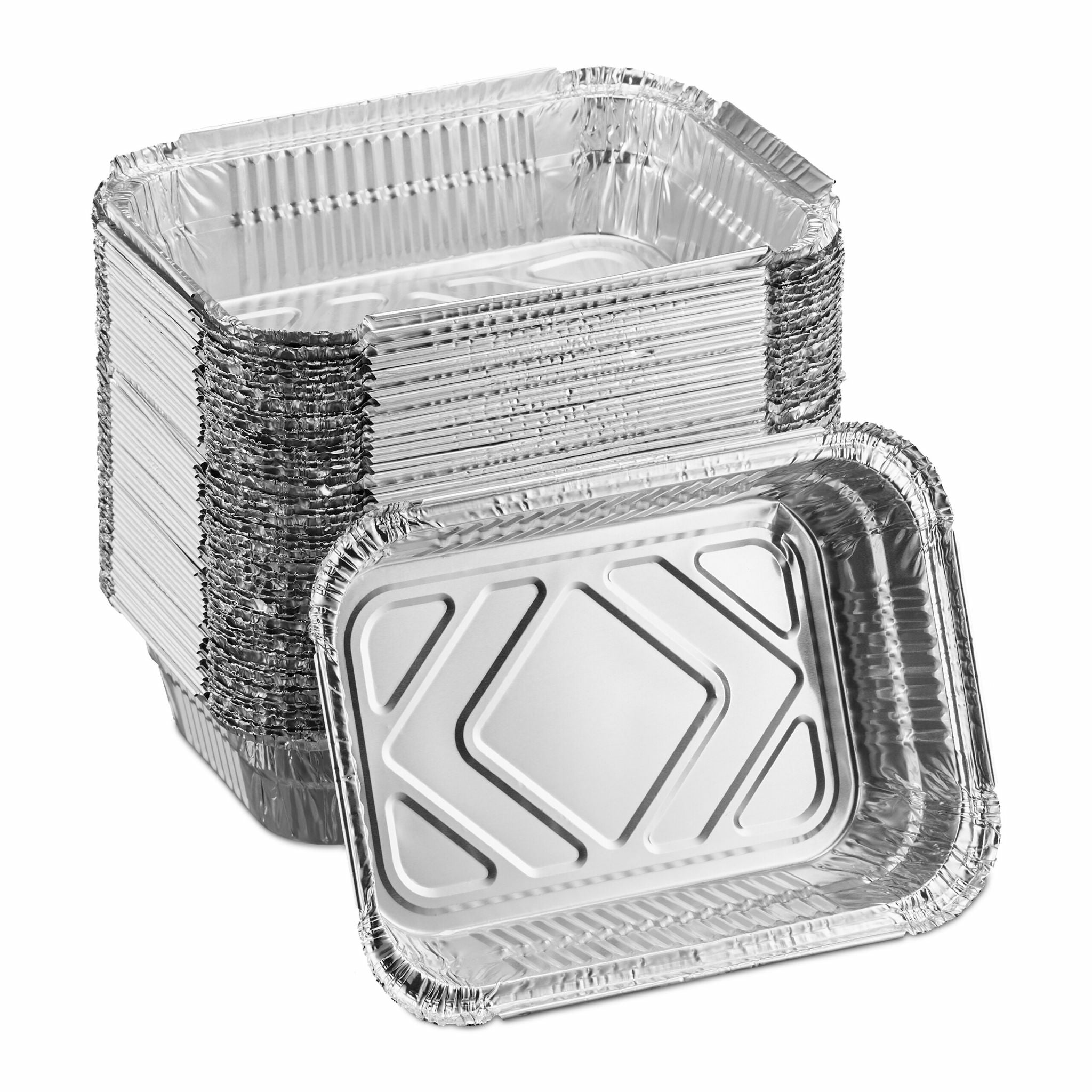Relaxdays Aluminium Schale, 130 × 185 × 45 mm, silber – 50 Stk.