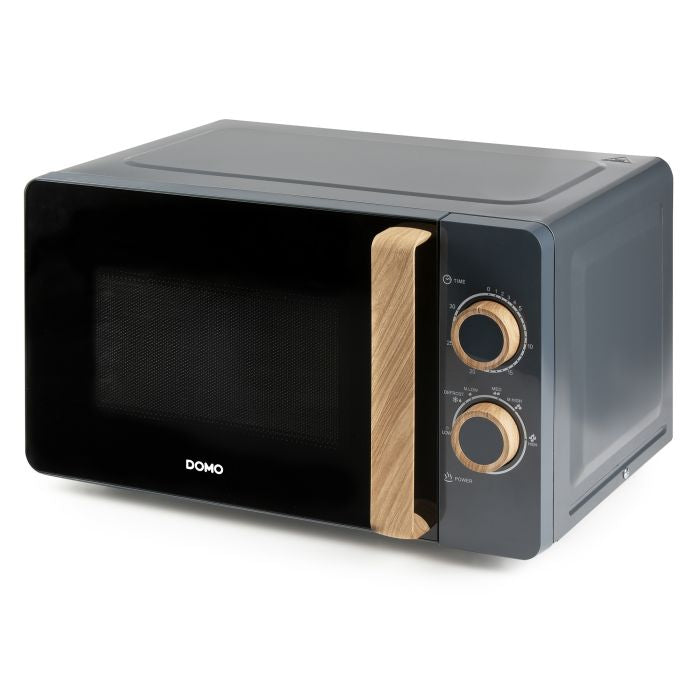 Domo Solo-Mikrowelle DO3320 – 20 l – 700 W – schwarz/holz