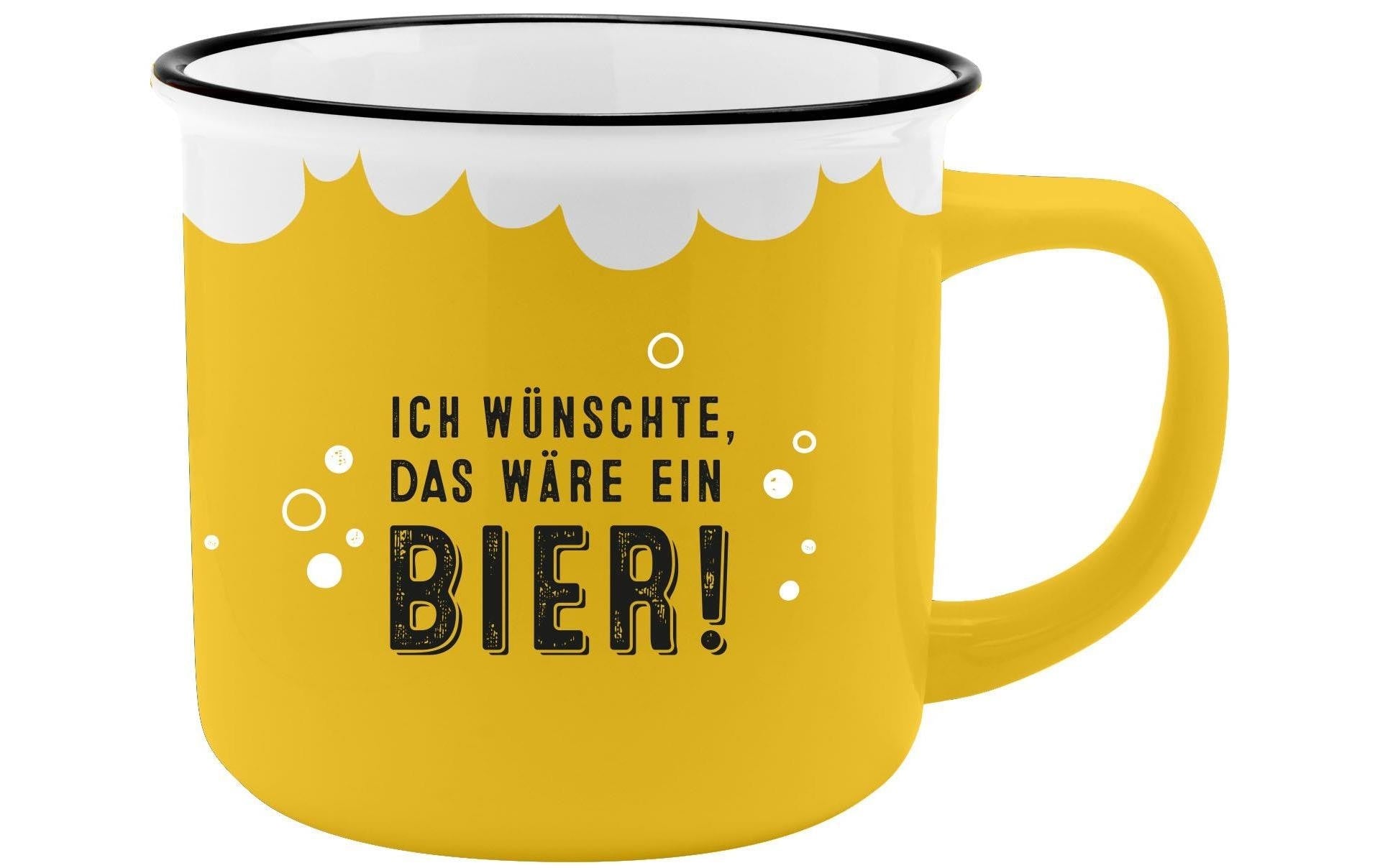 Sheepworld Tasse – 350 ml, Ø 9 cm, Porzellan, Weiss/Gelb, spülmaschinenfest