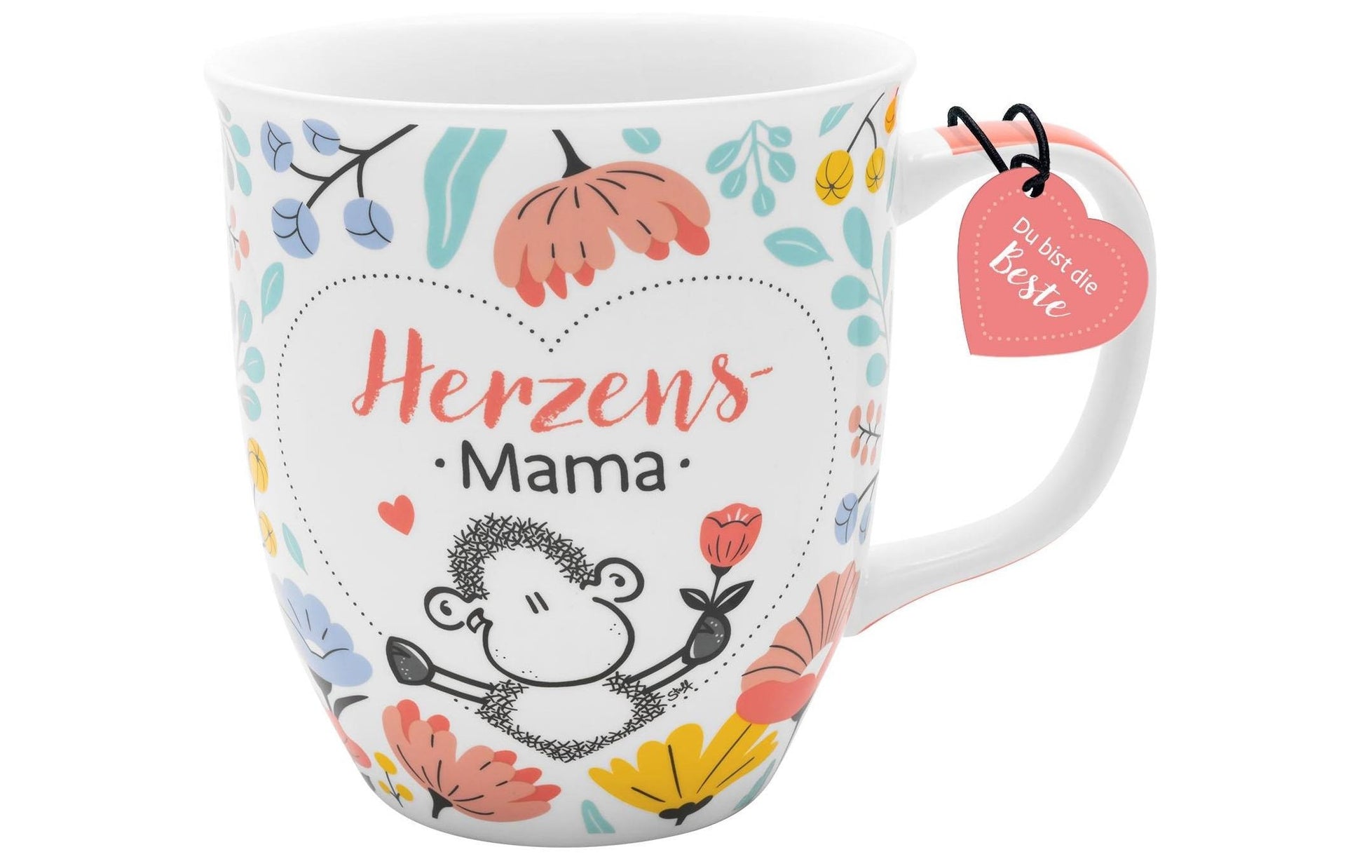 Sheepworld Kaffeetasse – 400 ml, Ø 9,0 cm, H 10,0 cm, Porzellan, Weiss/Mehrfarbig
