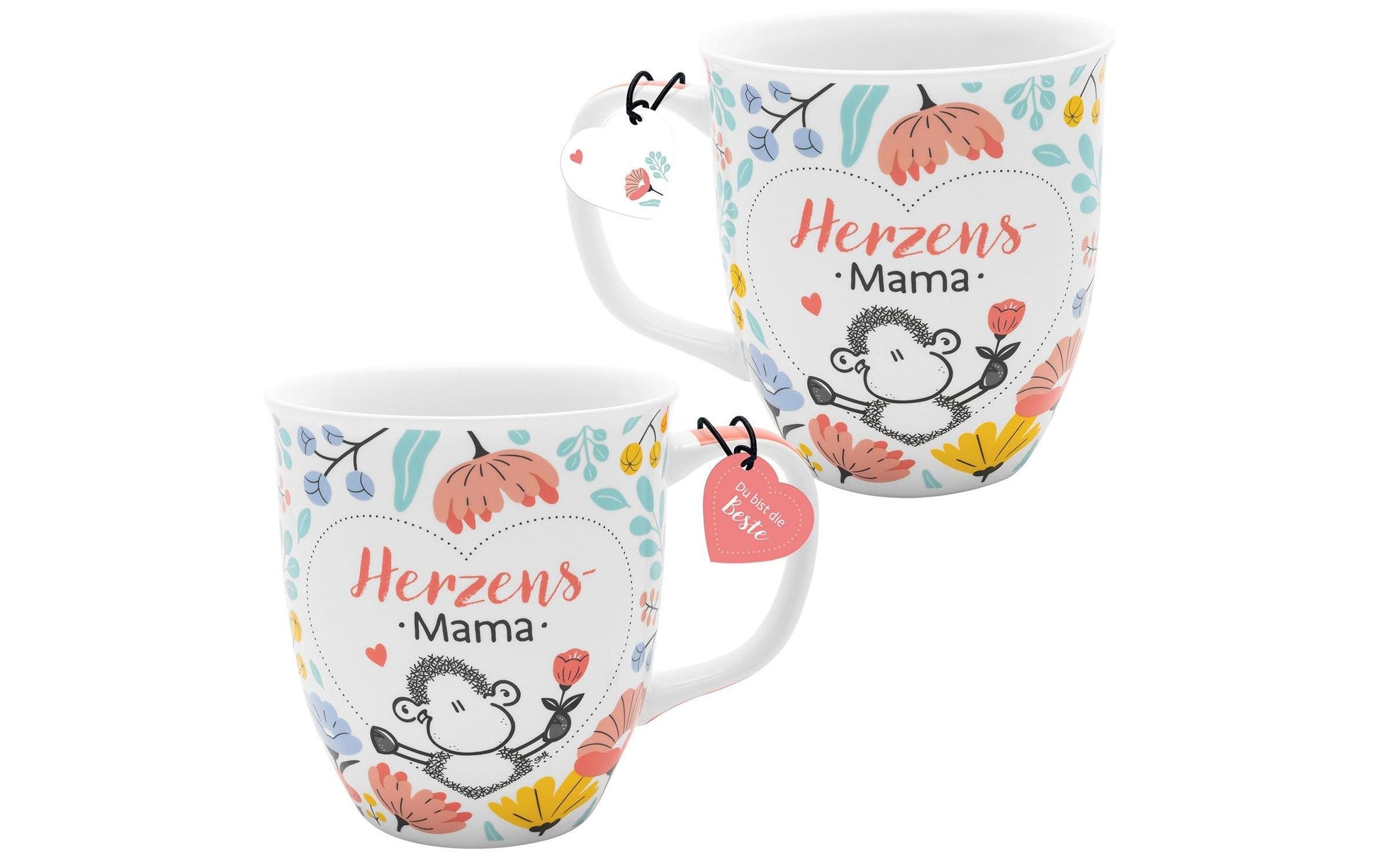 Sheepworld Kaffeetasse – 400 ml, Ø 9,0 cm, H 10,0 cm, Porzellan, Weiss/Mehrfarbig