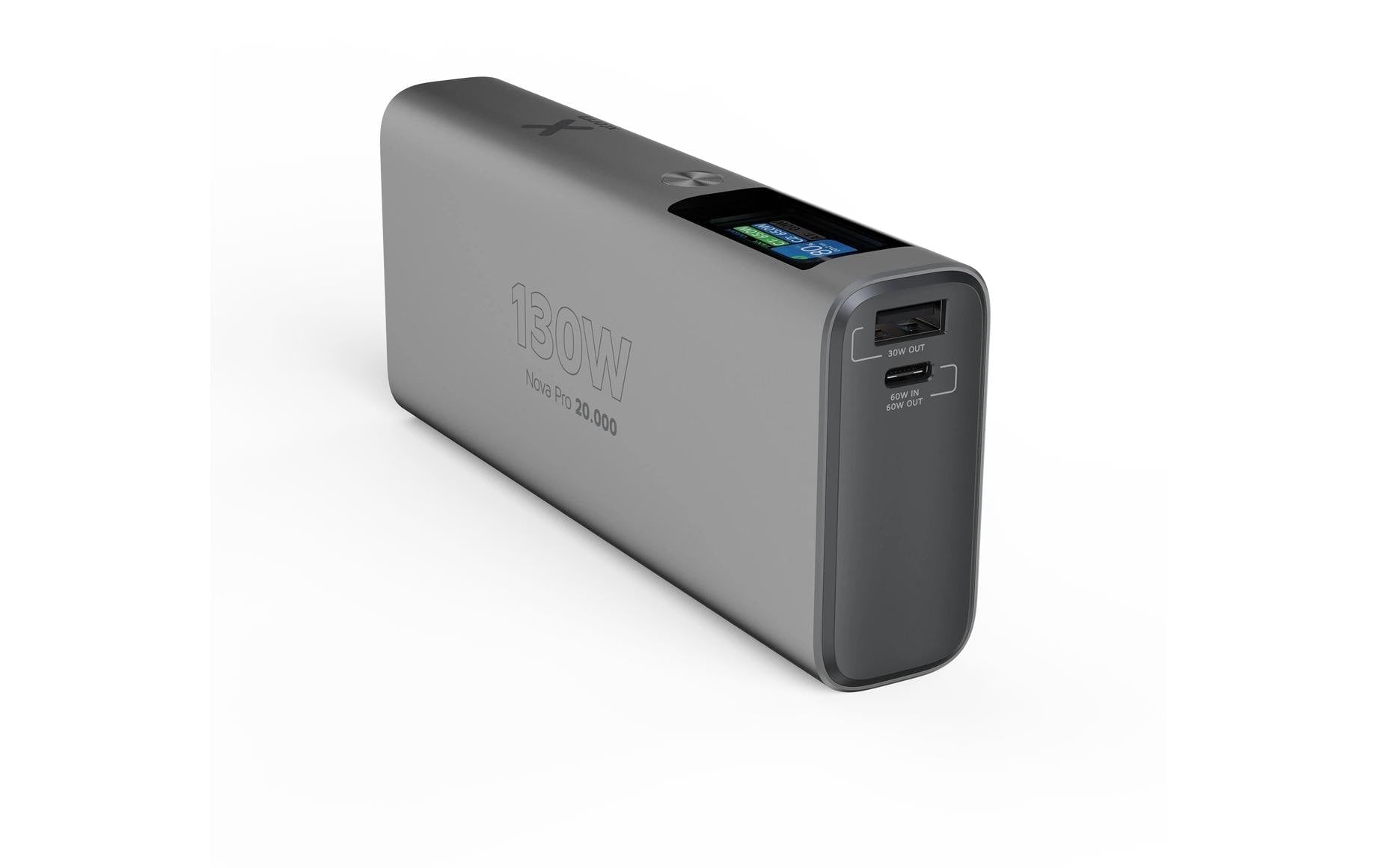 Xtorm Powerbank 20000 mAh, PD 100 W, 2× USB-C, 1× USB-A, für Smartphones, Grau