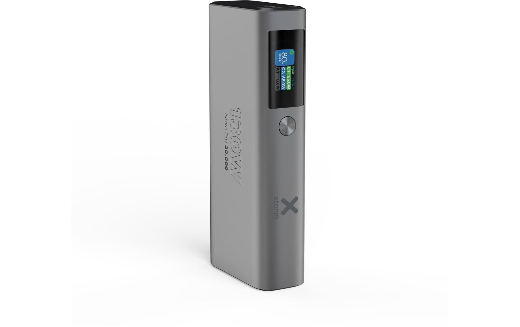 Xtorm Powerbank 20000 mAh, PD 100 W, 2× USB-C, 1× USB-A, für Smartphones, Grau
