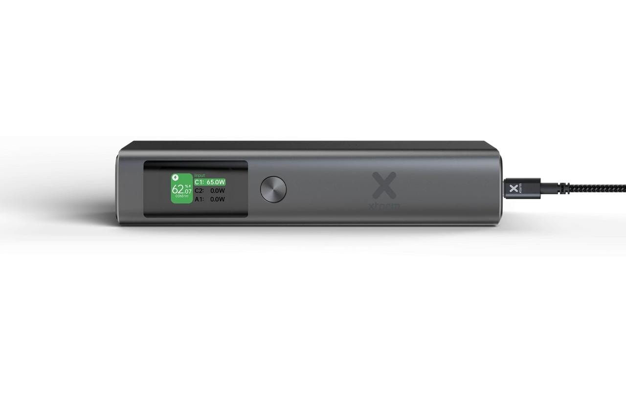 Xtorm Powerbank 20000 mAh, PD 100 W, 2× USB-C, 1× USB-A, für Smartphones, Grau
