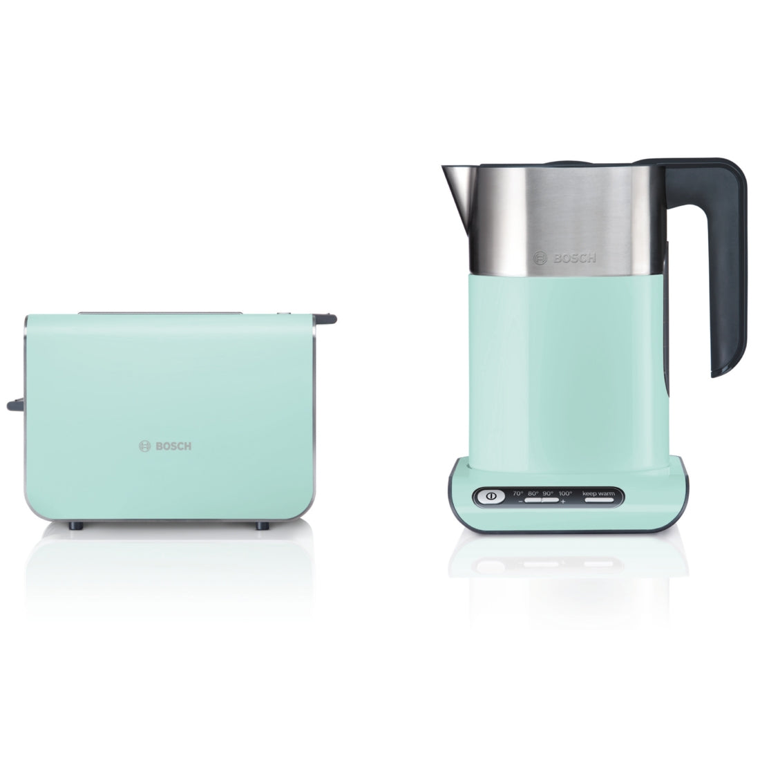 Bosch Wasserkocher TWK8612P – 1,5 l – Temperaturwahl – Türkis/Schwarz