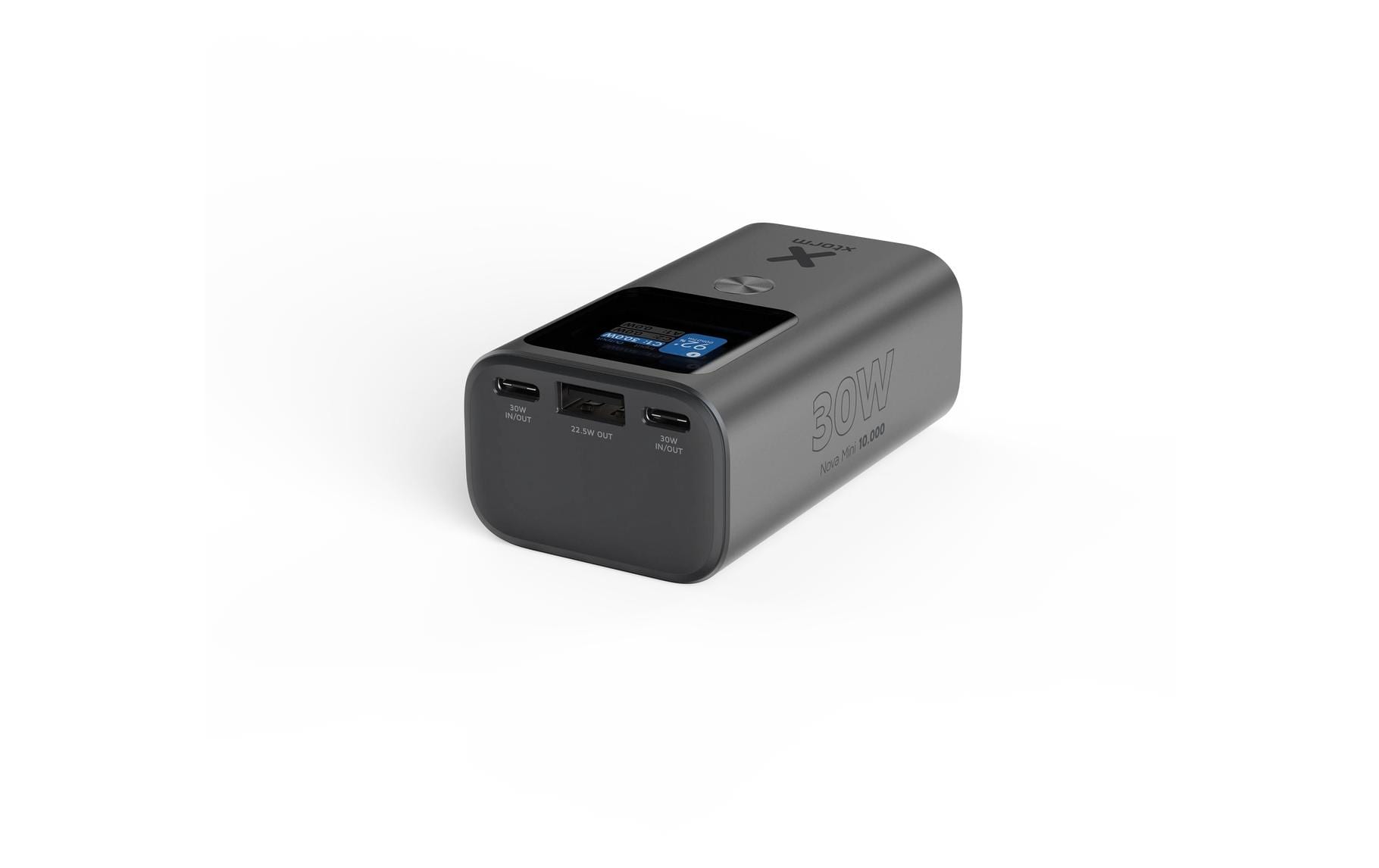 Xtorm Nova Mini Powerbank 10'000 mAh – 30 W PD, 2× USB-C, 1× USB-A, Grau
