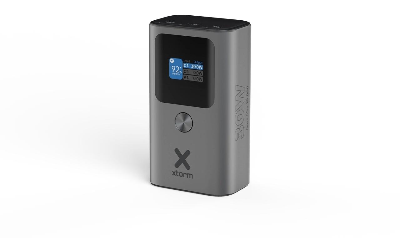Xtorm Nova Mini Powerbank 10'000 mAh – 30 W PD, 2× USB-C, 1× USB-A, Grau