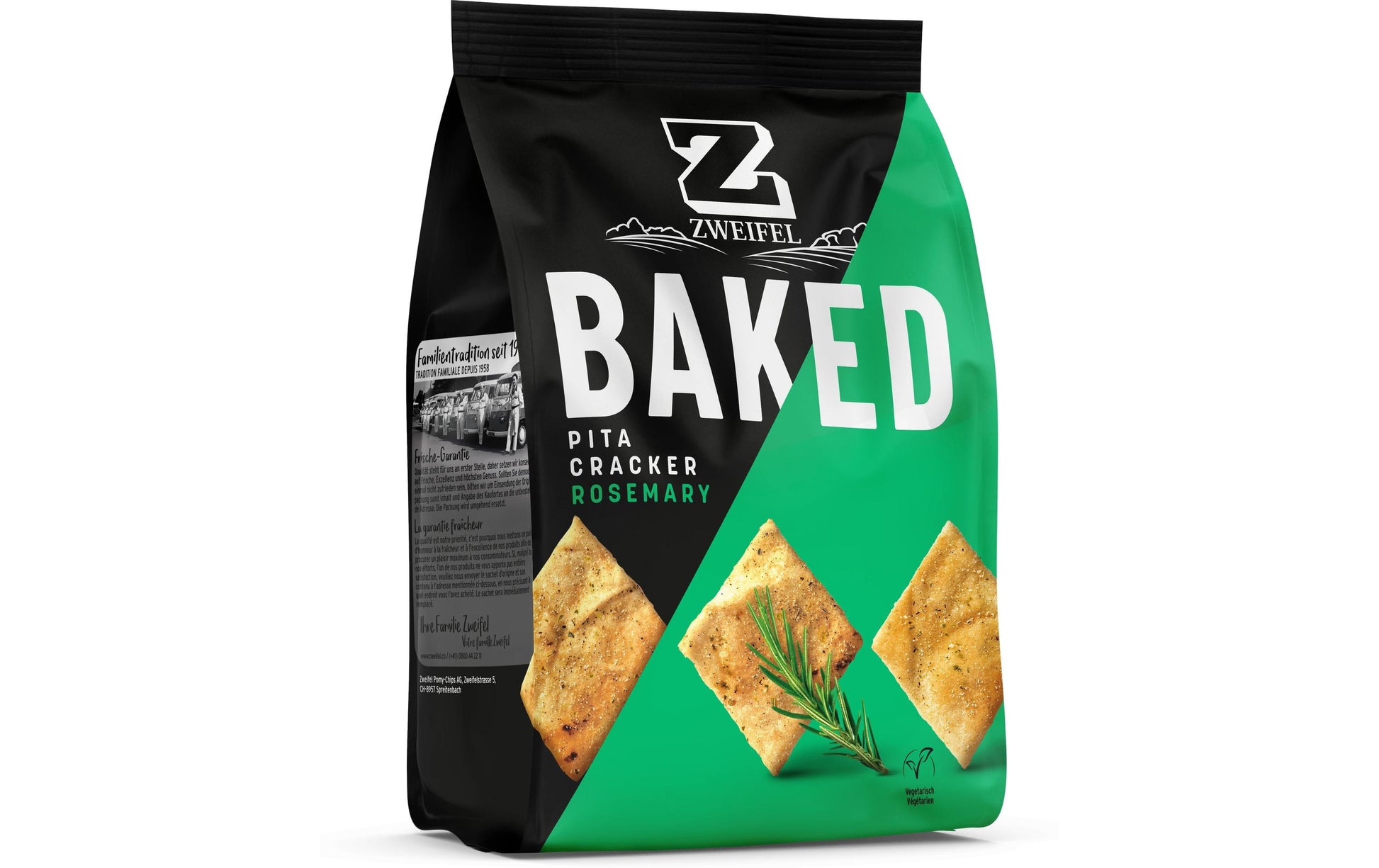 Zweifel Pita Cracker – Rosmarin, Vegan – 90 g