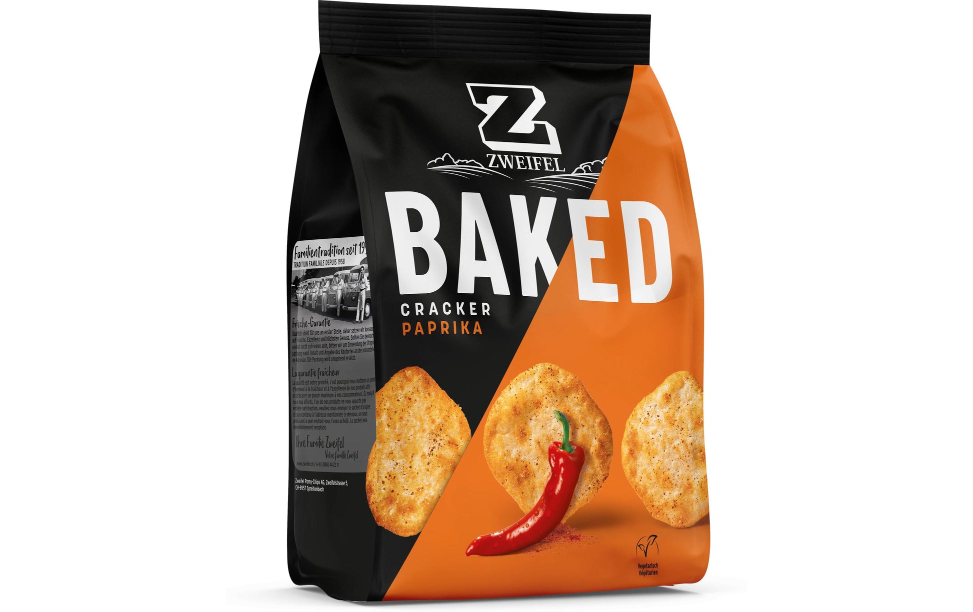 Zweifel Knuspriger & Dünner Cracker – Paprika – 95 g
