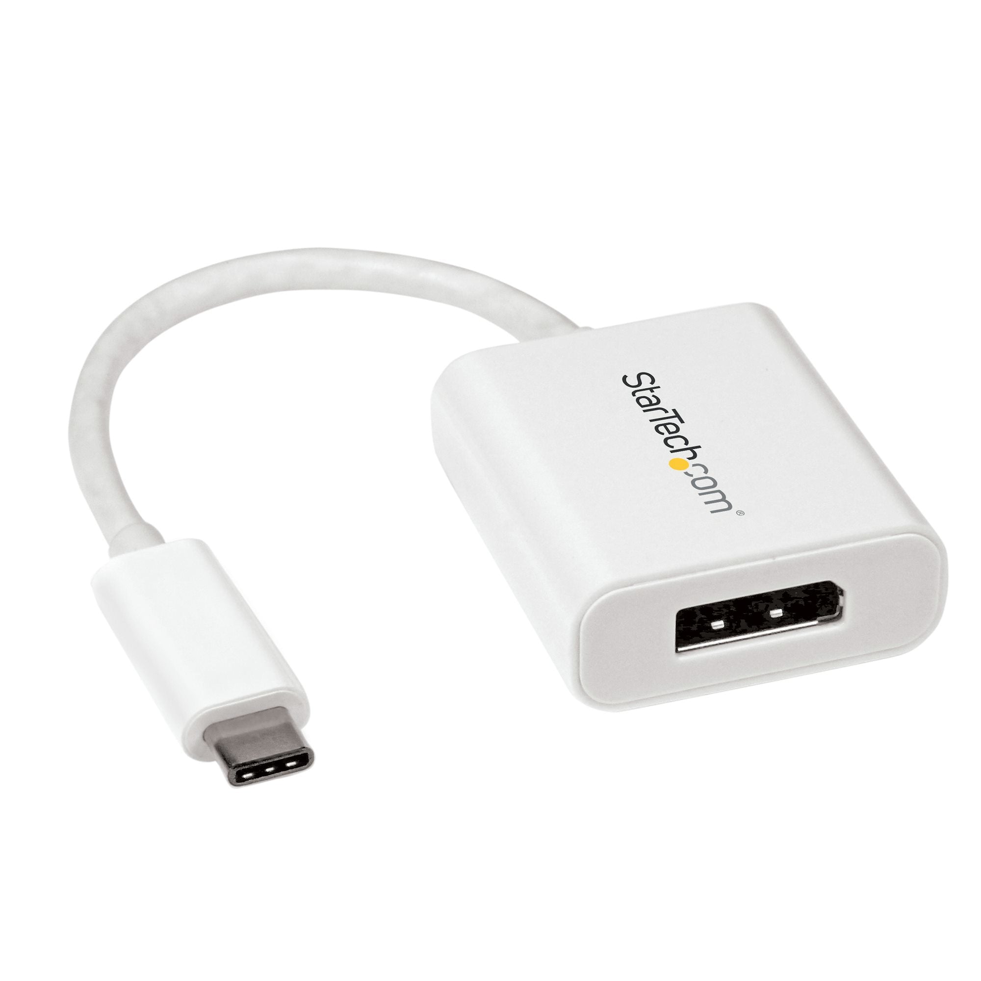 StarTech.com Adapter USB-C zu DisplayPort – 4K (3840 × 2160) @ 60 Hz, DisplayPort 1.4, 14 cm, Weiss