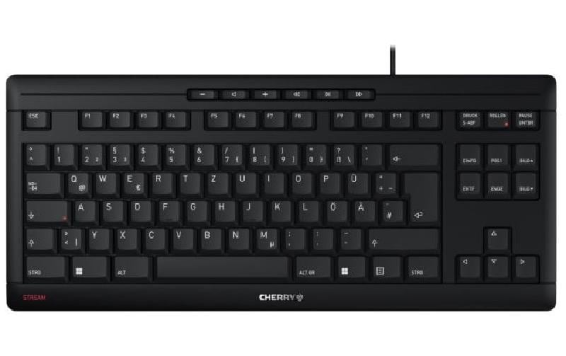 CHERRY Stream – Tastatur, kabelgebunden (USB), CH-Layout (DE-CH), TKL (ohne Ziffernblock), Scherenmechanik