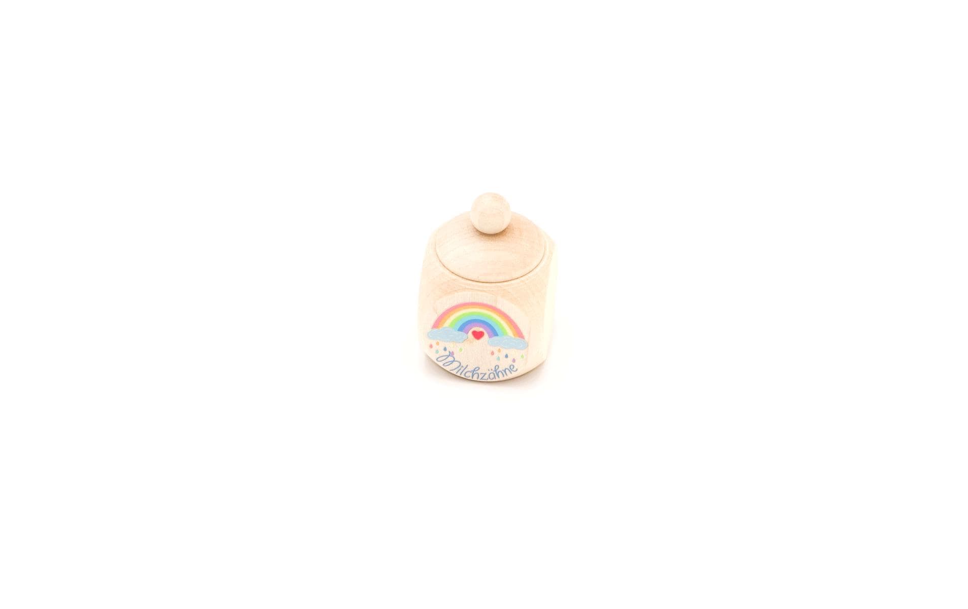 Hobbyfun Milchzahndose Regenbogen – Holz (Ahorn), Braun – 4 × 6 × 4 cm