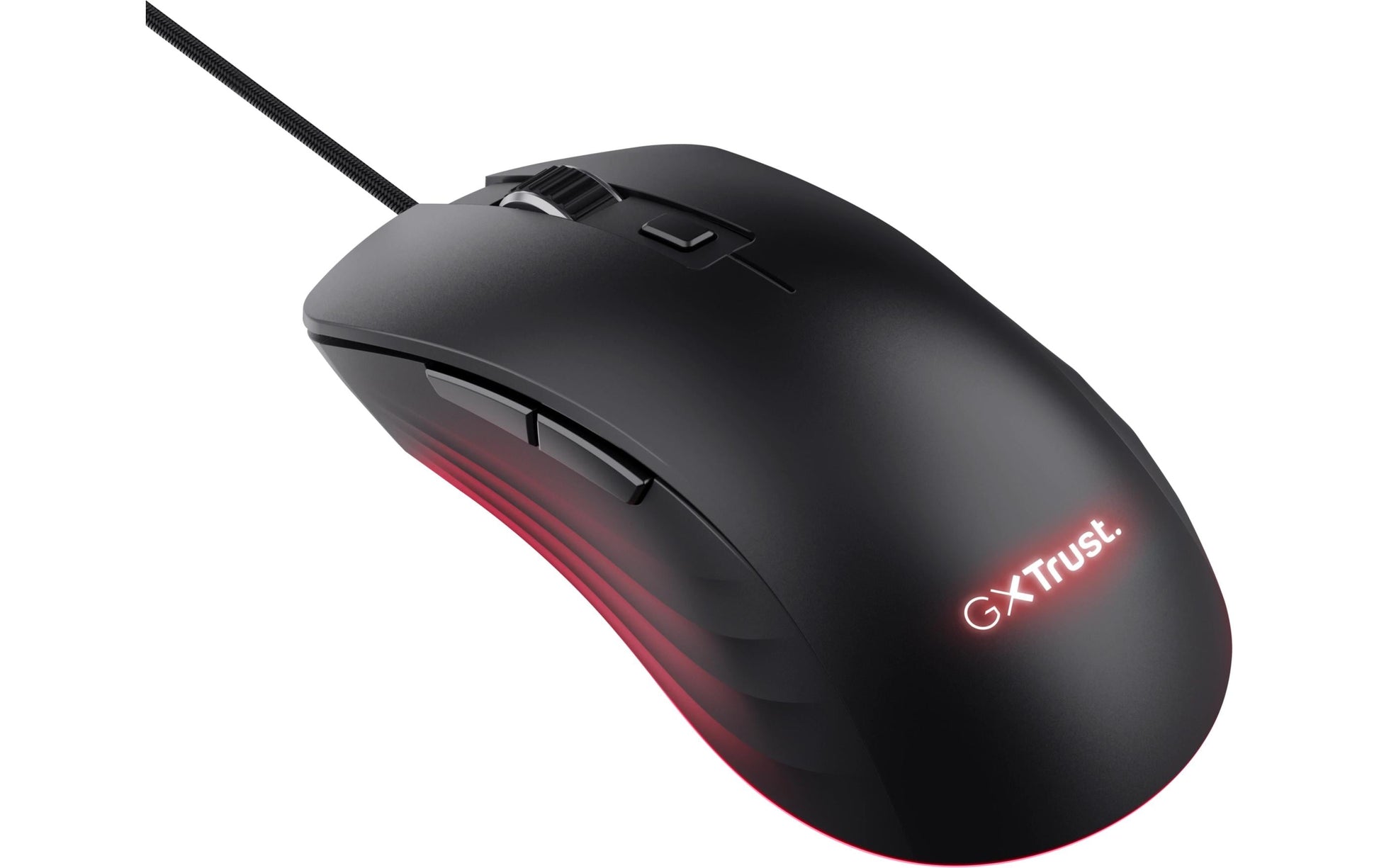 Trust GXT 924 YBAR+ Gaming-Maus – kabelgebunden, 6 Tasten, für Rechtshänder, RGB-Beleuchtung, schwarz