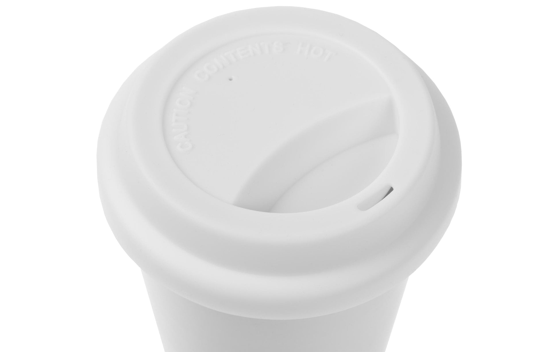 FTM Kaffeetasse To-go – 300 ml, H 15,0 cm, Porzellan, Weiss, mit Deckel, doppelwandig, für Sublimation