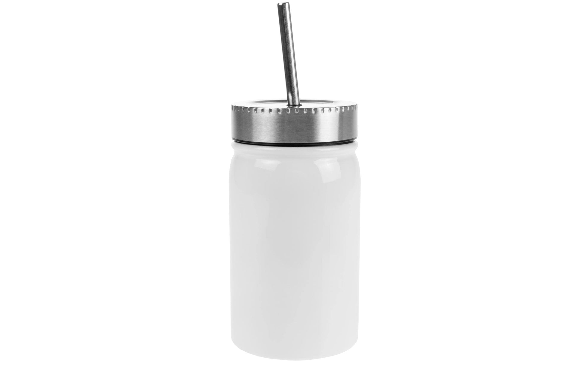 FTM Mason Jar Isolierflasche 500 ml – Doppelwandig, Edelstahl, Weiss