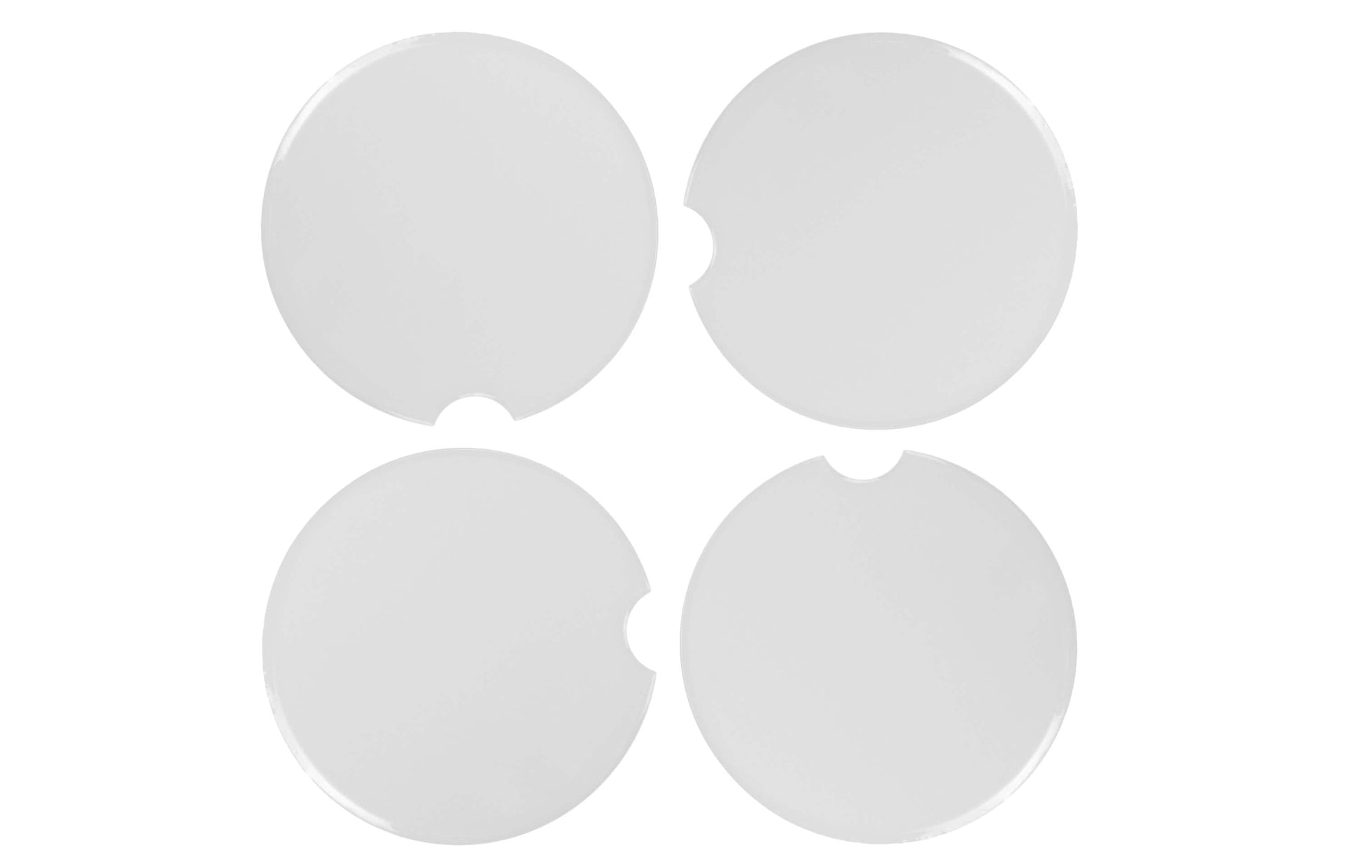 FTM Untersetzer – 4er Set, Ø 6,5 cm, H 0,5 cm, Porzellan, Weiss, für Sublimation