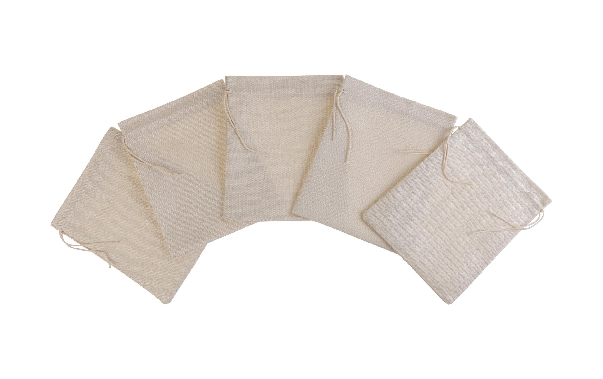FTM Geschenkbeutel Leinen Beige – 180 × 210 mm – 5 Stk. – Jubiläum