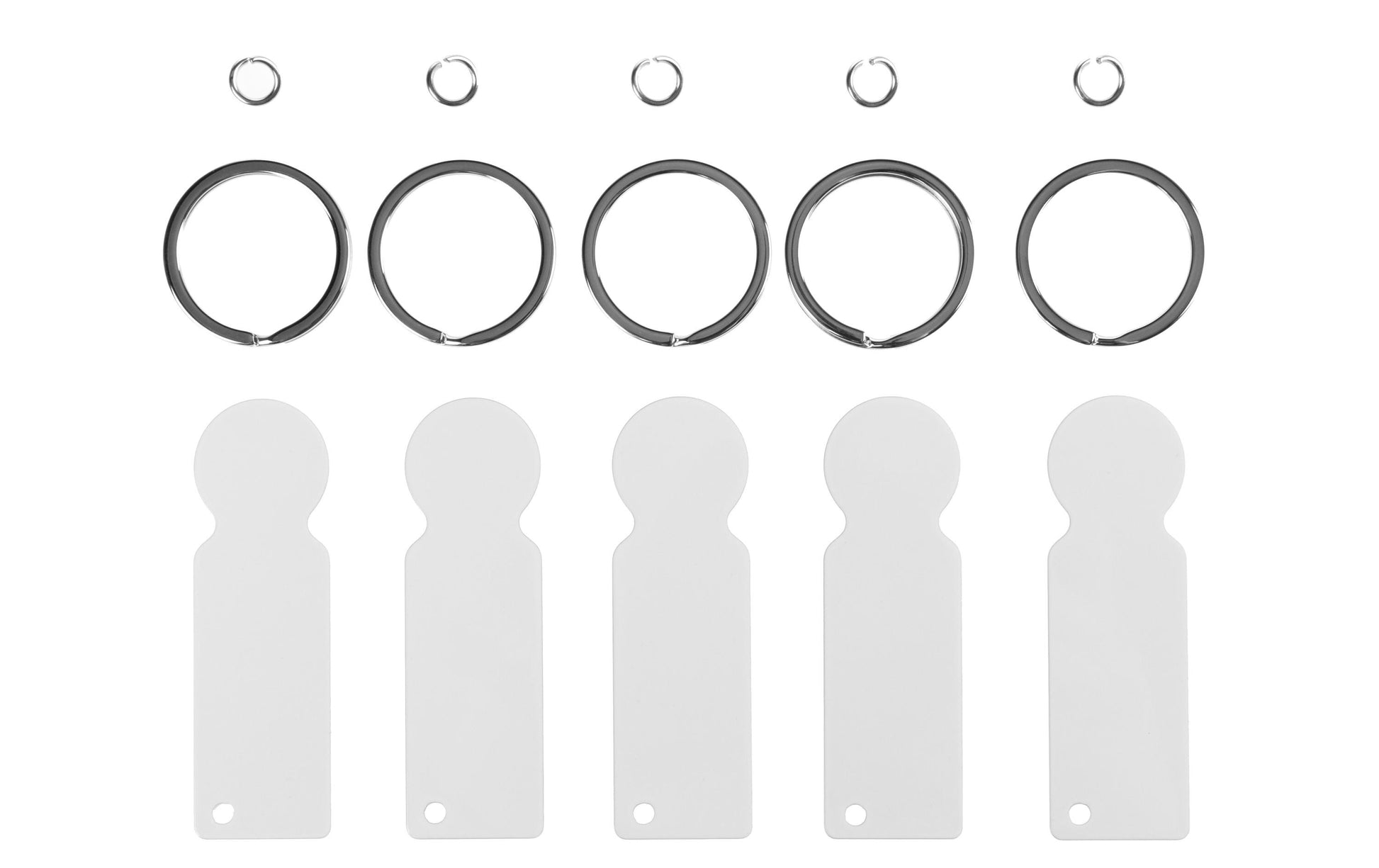 Ftm Schlüsselanhänger Einkaufswagen-Chip für Sublimation – Metall, Weiss, 75 × 25 × 10 mm