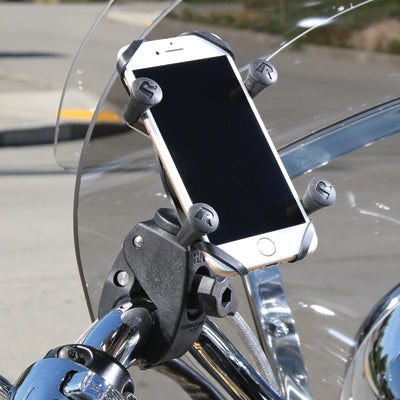 RAM Mounts X-GRIP W/TOUGHCLAW – Fahrrad-/Motorrad-Halterung – Klemmhalterung, für Android/iOS – Schwarz