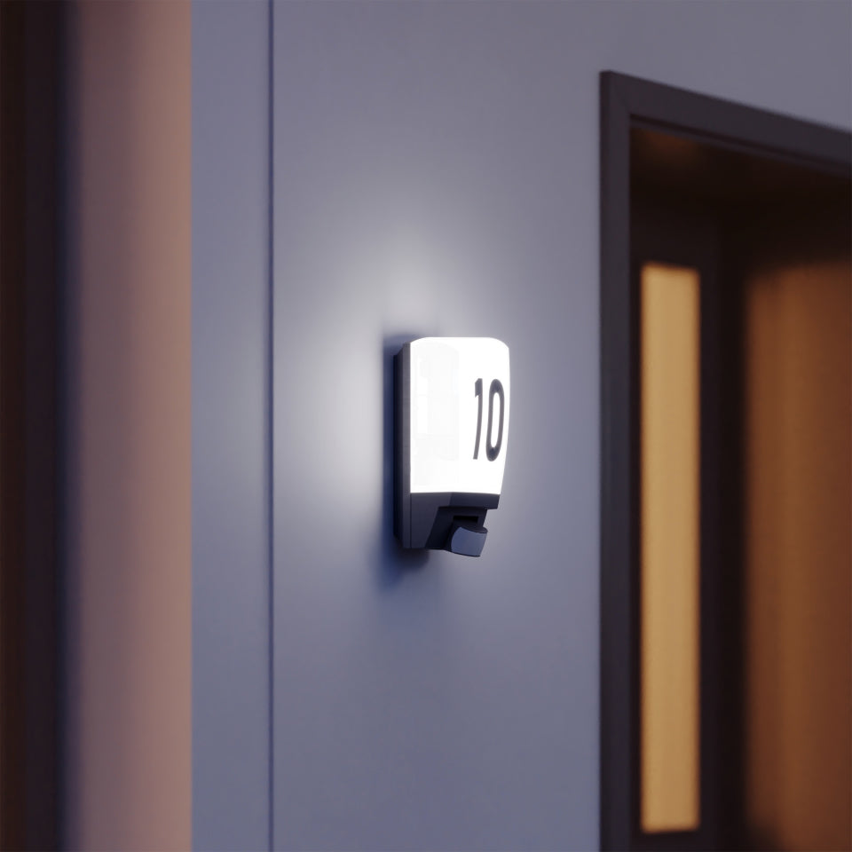 STEINEL Aussenwandleuchte – 11×25,5 cm – 60 W – IP44 – Netzbetrieb – mit Bewegungsmelder – Weiss – Kunststoff