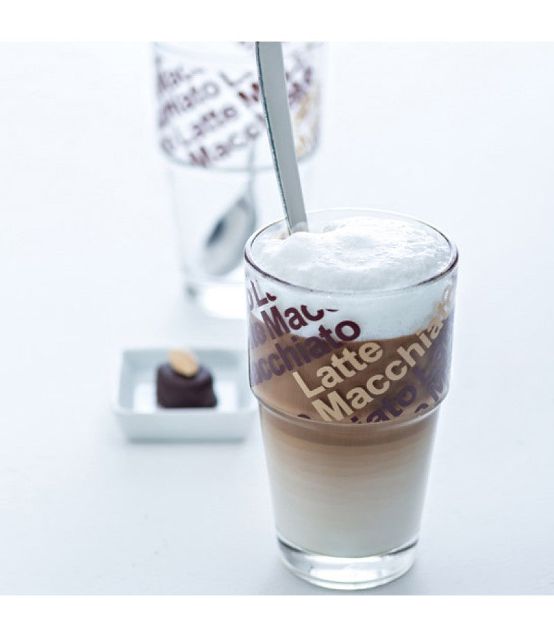 LEONARDO Latte Macchiato Becher – 2er Set, 410 ml, Ø 8,4 cm, Glas, Transparent, spülmaschinenfest