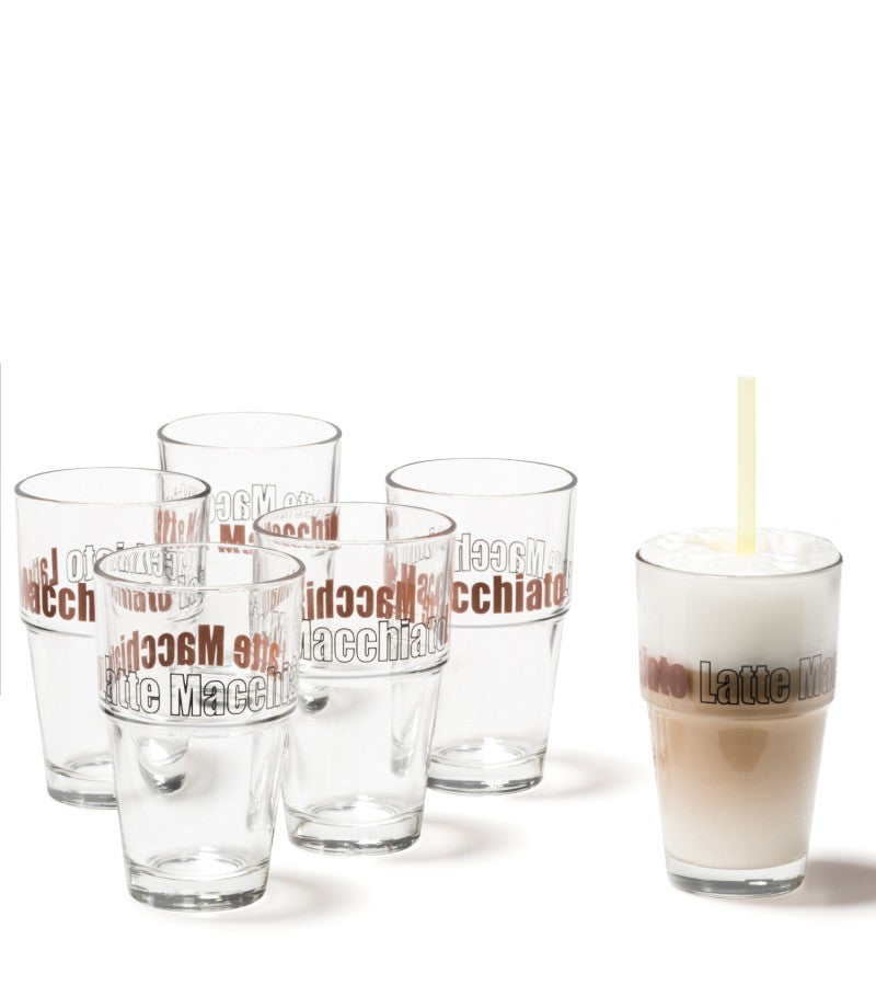 Leonardo Solo Latte Macchiato Glas – 0,41 l, transparent, spülmaschinenfest, 6 Stück