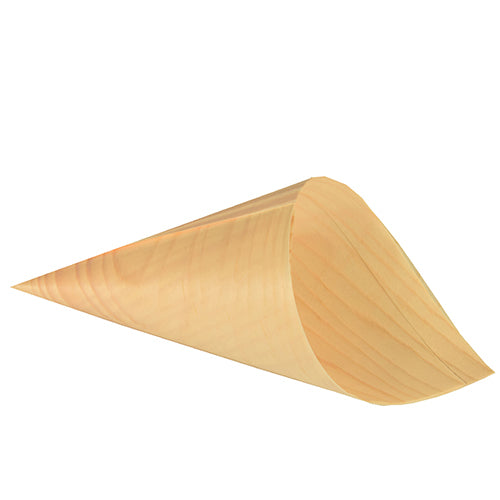 Papstar Spitztüten Pure, Holz – Ø 12,5 cm, Höhe 24 cm – 50 Stk.