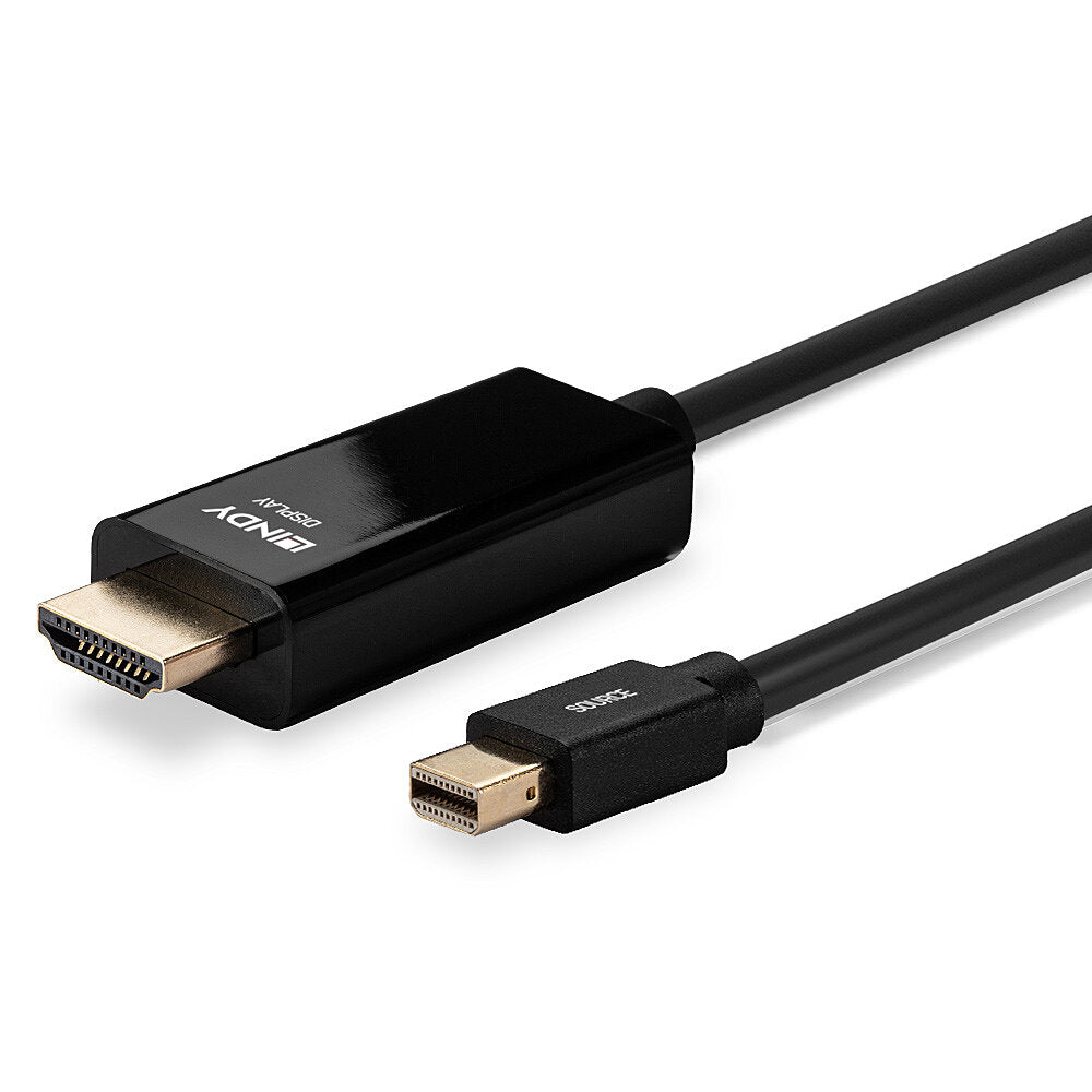 Lindy Mini DisplayPort (Stecker) auf HDMI (Stecker) Adapter, 4K@30 Hz, 2 m