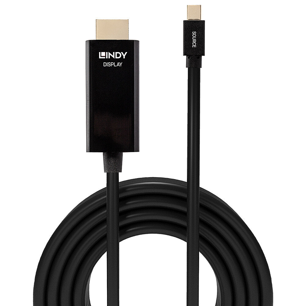 Lindy Mini DisplayPort (Stecker) auf HDMI (Stecker) Adapter, 4K@30 Hz, 1 m, passiv