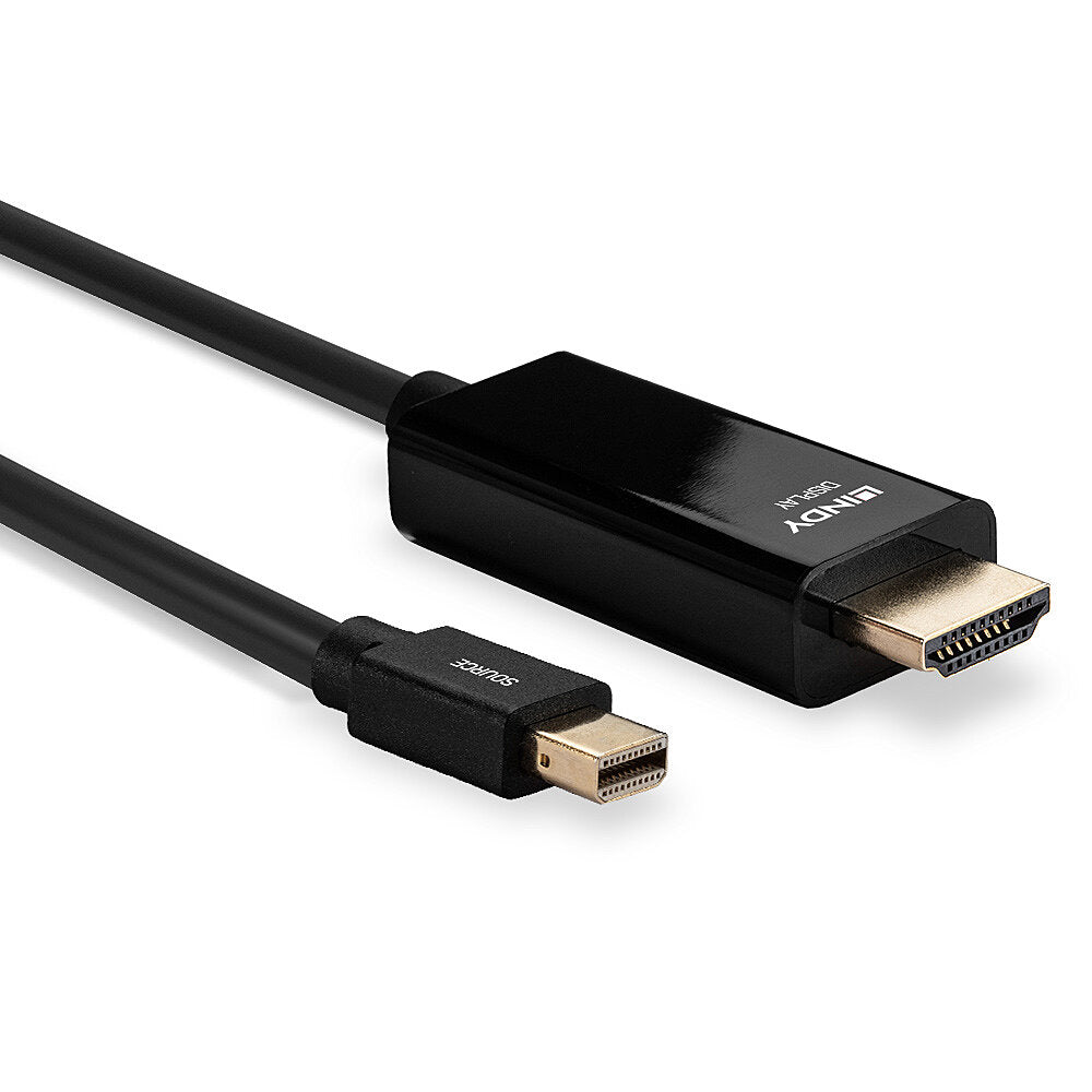 Lindy Mini DisplayPort (Stecker) auf HDMI (Stecker) Adapter, 4K@30 Hz, 3 m, passiv