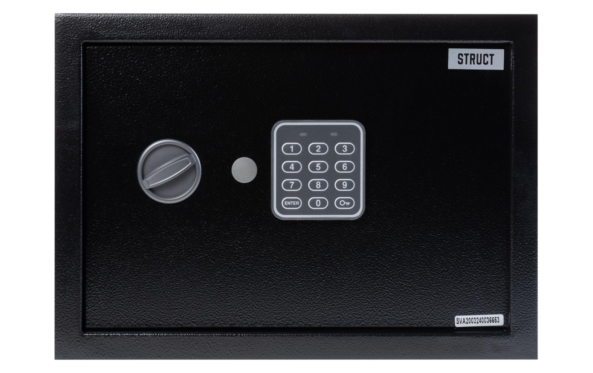 Struct Tresor – mit Zahlenschloss, Stahl, schwarz, 350 × 250 × 250 mm