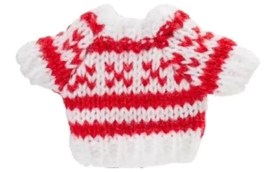 HobbyFun Mini-Pullover, Weihnachten, Stoff Rot/Weiss, 35 mm × 50 mm, 1 Stk