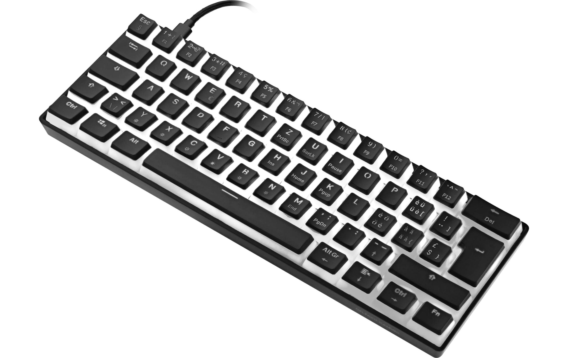 Deltaco Gaming GAM-075V2 – Gaming-Tastatur 60% – Mechanisch – USB-C – RGB – QWERTZ (CH) – Schwarz