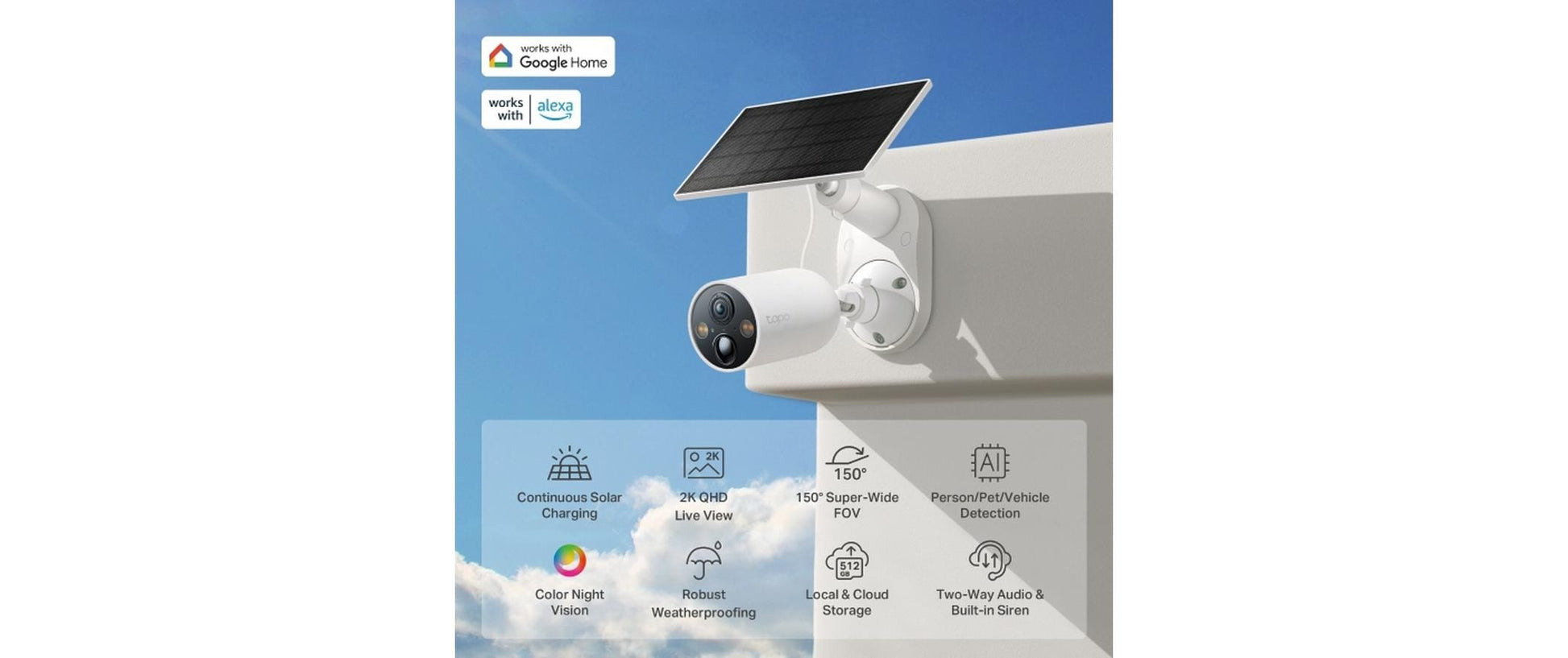 TP-Link Tapo C425 & A201 Überwachungskamera – Solar, Kit (1× C425, 1× A201)