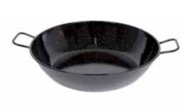 Garcima Fonduepfanne Paellero – Ø 36 cm, Stahl, Emaille, für Garcima Ringbrenner, Schwarz